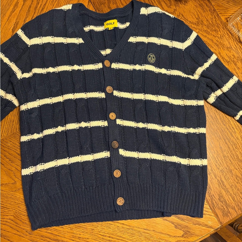 NWOT Golfwang Navy and White Striped Men's Sweater